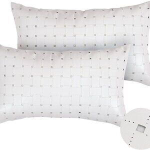 Deconovo Decor Throw Cushion Covers Square Perforated Pattern Solid Faux Leather